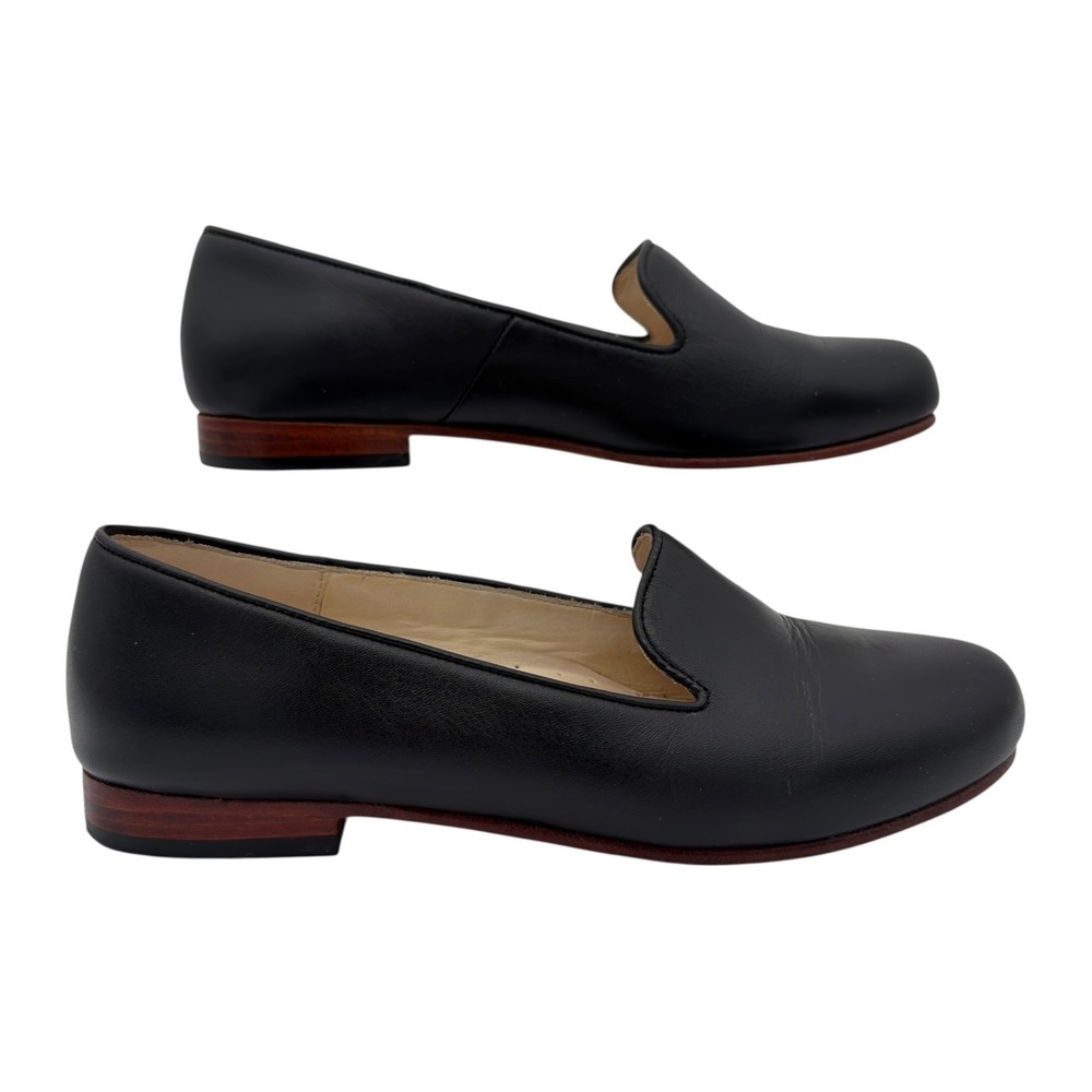 Nisolo Black Leather Smoking Slipper Loafers Flats Women's Size 7 - Picture 2 of 6